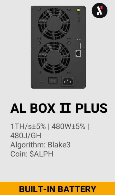 Goldshell AL BOX II  Plus (ALPH/ 1TH/ 480W)