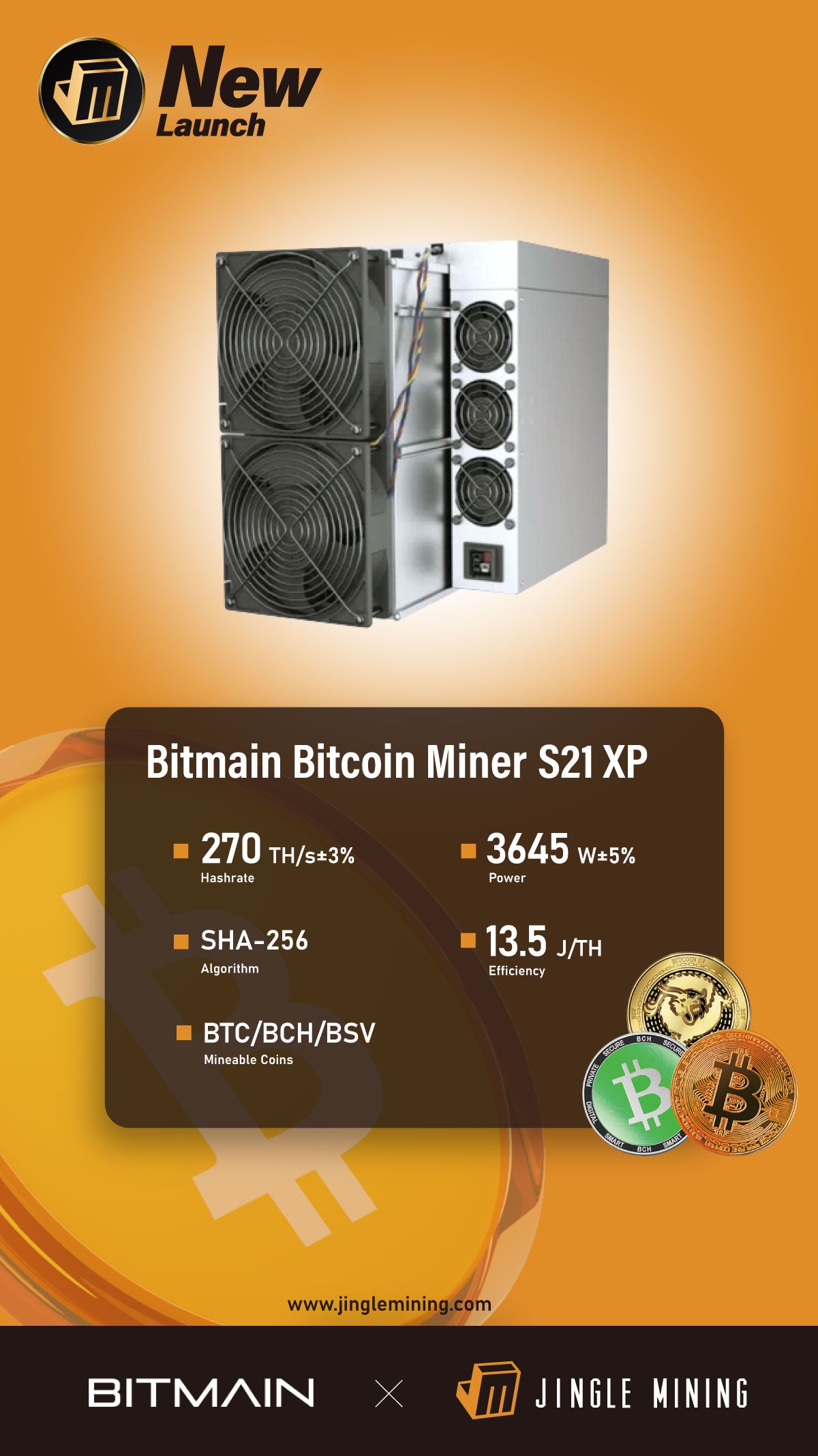 Bitmain Antminer Bitcoin Miner S21 XP