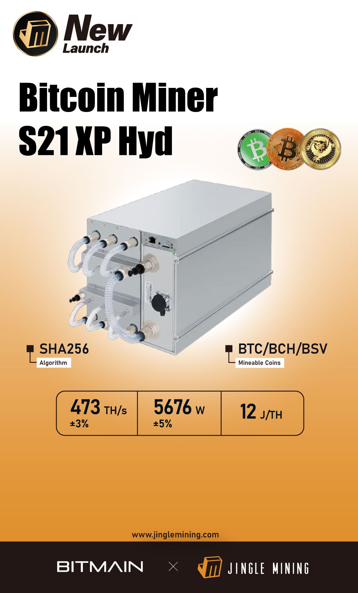 Bitmain Bitcoin Miner S21 XP HYD