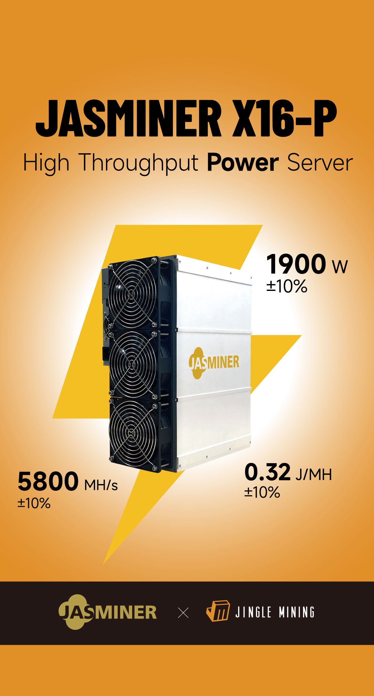 JASMINER X16-P High Throughput Power Server (5800MH 8G)